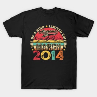 10 Years Old Awesome Since March 2014 10th Birthday T-Shirt